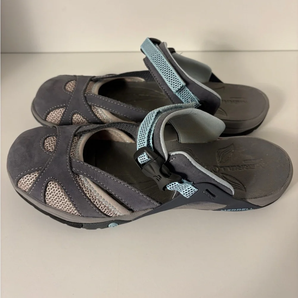 Merrell Grey Women's Athletic Hiking Sandal Shoe Mary Jane Outdoors - Picture 5 of 9